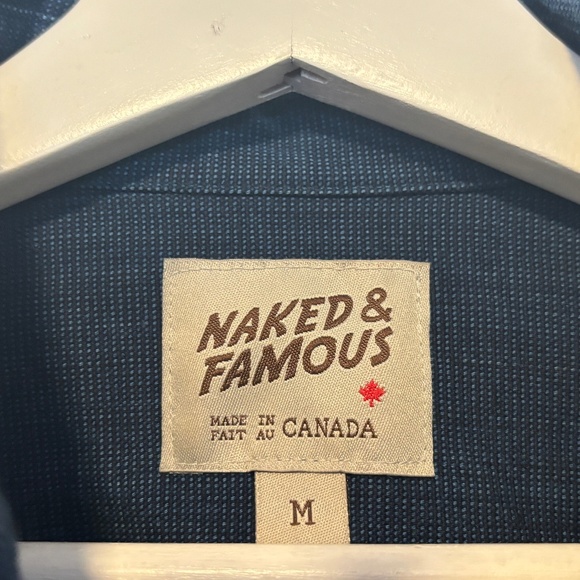 Naked & Famous Indigo Tie Dye Basketweave Long Sleeve Shirt - Small - Picture 2 of 12